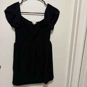 Love Fire Black Flutter Sleeve Dress Top
